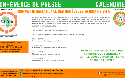 Côte d'Ivoire Calendrier de la conférence de presse de l'événement Français